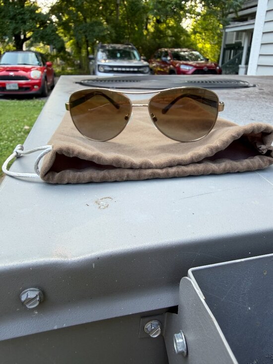 Burberry pilot gold steel sunglasses main image 4